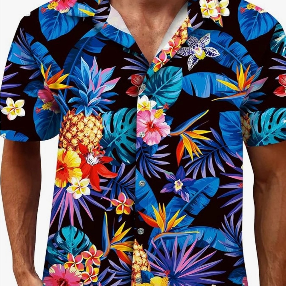 Vibrant Floral Men's Casual Shirt